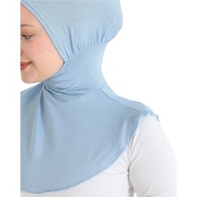 Kadın Boyunluklu Hijab Tesettür Pratik Spor Bone - Bebe Mavisi