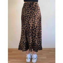 Leopar Desenli Etek