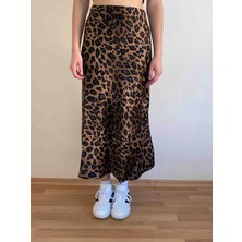 Leopar Desenli Etek