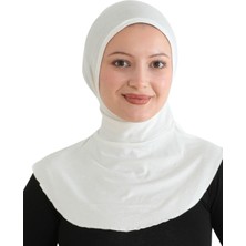 Kadın Boyunluklu Hijab Tesettür Pratik Spor Bone - Krem