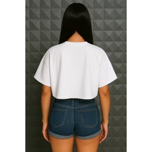 %100 Pamuklu Cropt-Shirt
