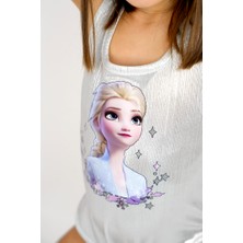Duca Kids Parıltılı Askılı Çıtçıtlı Elsa Kız Body ve Kabarık Tütü Etek 2 Li Takım