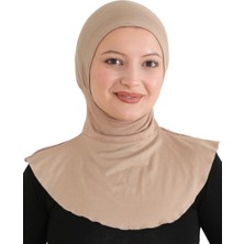 Kadın Boyunluklu Hijab Tesettür Pratik Spor Bone - Koyu Vizon