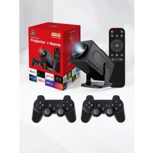 Machnera 🎮 Projeksiyon Gamebox | Ultra Hd Projeksiyon + 2 Kablosuz Oyun Kolu + Dahili Oyunlar