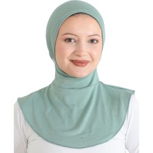 Kadın Boyunluklu Hijab Tesettür Pratik Spor Bone - Açık Yeşil