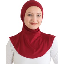 Kadın Boyunluklu Hijab Tesettür Pratik Spor Bone - Bordo