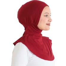 Kadın Boyunluklu Hijab Tesettür Pratik Spor Bone - Bordo