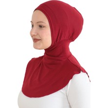 Kadın Boyunluklu Hijab Tesettür Pratik Spor Bone - Bordo
