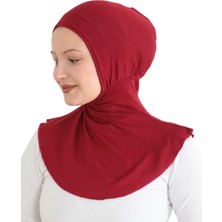 Kadın Boyunluklu Hijab Tesettür Pratik Spor Bone - Bordo