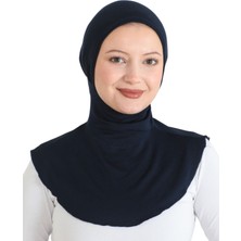 Kadın Boyunluklu Hijab Tesettür Pratik Spor Bone - Lacivert