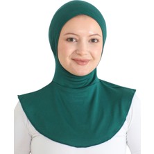 Kadın Boyunluklu Hijab Tesettür Pratik Spor Bone - Zümrüt Yeşili