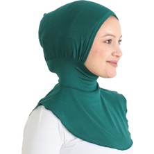 Kadın Boyunluklu Hijab Tesettür Pratik Spor Bone - Zümrüt Yeşili