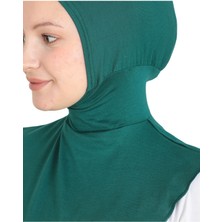 Kadın Boyunluklu Hijab Tesettür Pratik Spor Bone - Zümrüt Yeşili