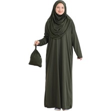 Keseli Namaz Elbisesi Eşarp ve Tesbih Hazır Tesettür Giyim Türban Müslüman Giysi Takım