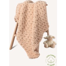 Nami Baby Organics  Pamuk El Örgüsü Bebek Battaniyesi- Puffy Bebek Battaniyesi