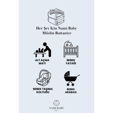 Nami Baby Organics Müslin Bebek Battaniye Seti - Müslin Sırt Bezi Mendil Set ve Keçi Kılı Fırça