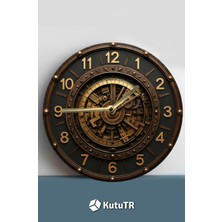 Sessiz Yuvarlak Ahşap Duvar Saati, Kuvars Hareketli 3D Görünümlü 2d Saat Sdw Serisi Sdw 181