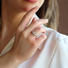 Sky Diamond Pear Kesimli Gümüş Yüzük