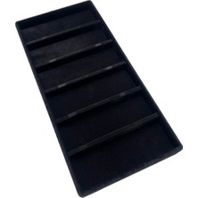 Yerli Üretim Lefkoşa Model Süet Kumaş Siyah Renk 38 cm / 19 cm Gözlük Sergileme Çekmece Içi Stand