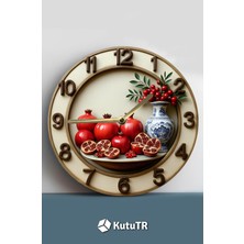 Sessiz Yuvarlak Ahşap Duvar Saati, Kuvars Hareketli 3D Görünümlü 2d Saat Sdw Mutfak Serisi 2 SDW152
