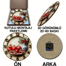Sessiz Yuvarlak Ahşap Duvar Saati, Kuvars Hareketli 3D Görünümlü 2d Saat Sdw Mutfak Serisi 2 SDW152
