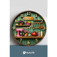 Sessiz Yuvarlak Ahşap Duvar Saati, Kuvars Hareketli 3D Görünümlü 2d Saat Sdw Mutfak Serisi 2 SDW155