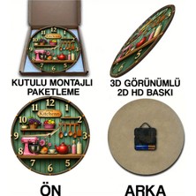 Sessiz Yuvarlak Ahşap Duvar Saati, Kuvars Hareketli 3D Görünümlü 2d Saat Sdw Mutfak Serisi 2 SDW155