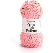 Yarnart Cotton Gold Paillettes Yumuşak ve Pullu Örgü İpi 50 gr