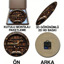 Sessiz Yuvarlak Ahşap Duvar Saati, Kuvars Hareketli 3D Görünümlü 2d Saat SDW065