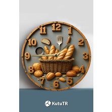 Sessiz Yuvarlak Ahşap Duvar Saati, Kuvars Hareketli 3D Görünümlü 2d Saat Mutfak Serisi SDW146