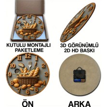 Sessiz Yuvarlak Ahşap Duvar Saati, Kuvars Hareketli 3D Görünümlü 2d Saat Mutfak Serisi SDW146