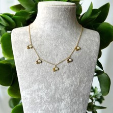 Çelik Sıralı Fil Detaylı Taşlı Kolye