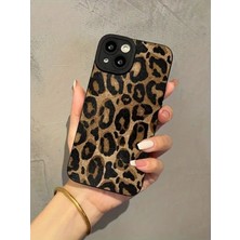 Iphone 15 Uyumlu Kılıf Mat Sarı Leopar Desenli Darbelere Dayanıklı Yumuşak Kamera Korumalı Kapak