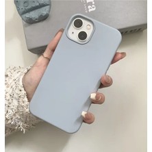 Apple Iphone 13-14 Lansman Kılıf Içi Kadifeli Kamera Yükseltili Silikon Kapak Bebe Mavisi