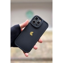 Iphone 16 Pro Uyumlu Kılıf Ay Desenli Darbelere Dayanıklı Kamera Korumalı Silikon Kapak Siyah