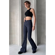 Yüksek Bel Ispanyol Paça Jean - 4038