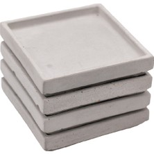 Kare Beton Bardak Altlığı 4&amp;#39;lü Set