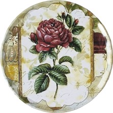 Gül Motifli Metal Bardak Altlığı 4&amp;#39;lü Set