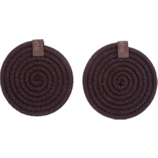 Pamuk Kordon Ip Bardak Altlığı 4’ıü Set, Renk: Koyu Kahverengi