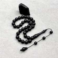 12 x 12 mm Kumpaslı Misket Kesim Erzurum Oltu Taşı Tesbih