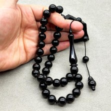 12 x 12 mm Kumpaslı Misket Kesim Erzurum Oltu Taşı Tesbih