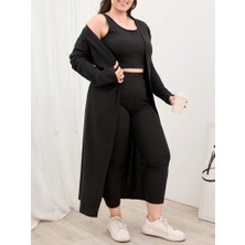 Trend Befaon Kadın Uzun Kollu Hırka Atlet ve Eşofman Yün Viskon Üçlü Takım