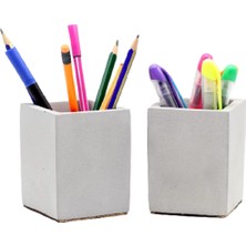 Kare Beton Masa Kalemliği 2&amp;#39;li