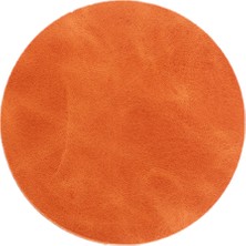 Açık Kahverengi Yuvarlak Deri Bardak Altlığı, 4&amp;#39;lü Set