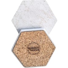 Altıgen gold Mermer Desenli Beton Bardak Altlığı