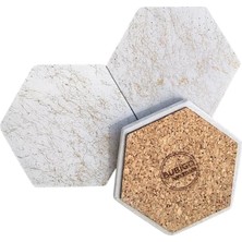 Altıgen gold Mermer Desenli Beton Bardak Altlığı
