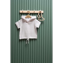 Unisex Müslin Kapüşonlu Tişört – 6 Ay - 3 Yaş | %100 Pamuk