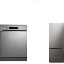 Vestel Inox Serisi 2’li Çeyiz Seti – Wifi Bulaşık Makinesi + Buzdolabı