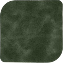 Koyu Yeşil Hakiki Deri Bardak Altlığı, 4&amp;#39;lü Set