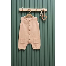 Müslin Kısa Atlet Tulum – 6-24 Ay | %100 Pamuk Yazlık Bebek Tulum